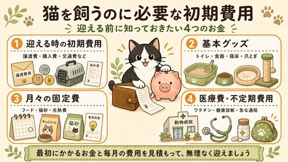 猫を飼うのに必要な初期費用