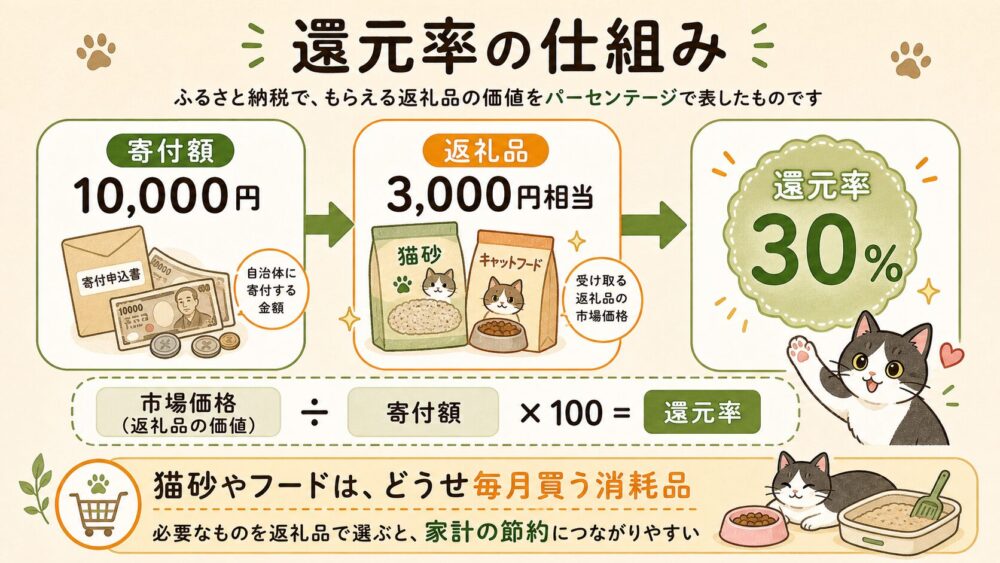 ふるさと納税の還元率についての説明