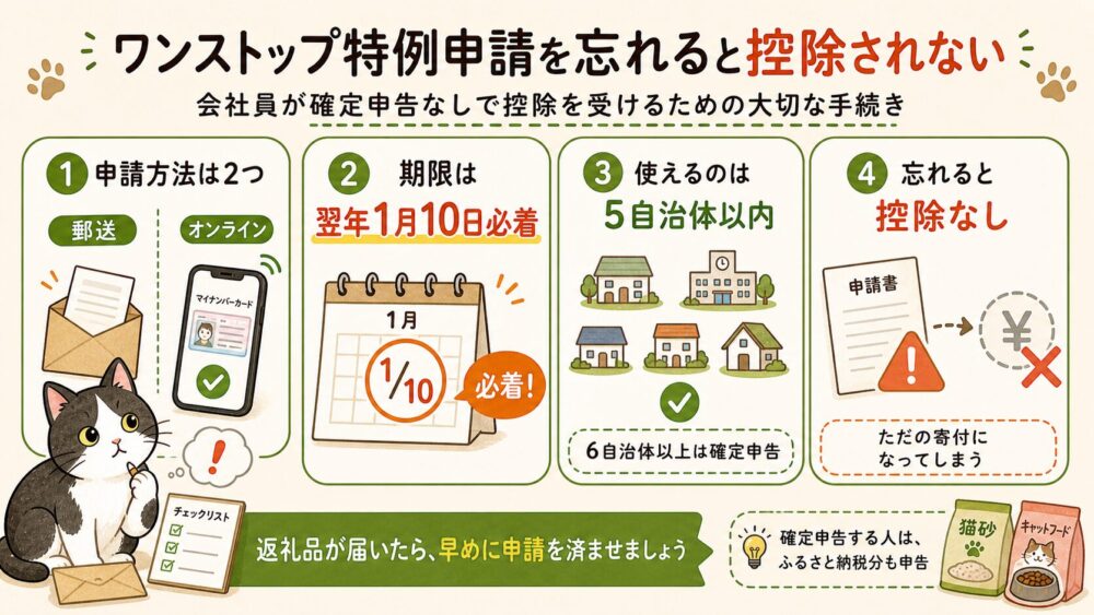 ワンストップ特例に関する注意点をまとめた図解