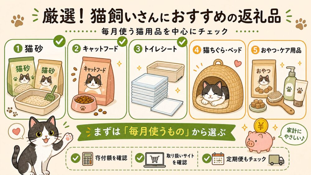 猫に関する返礼品をまとめた画像