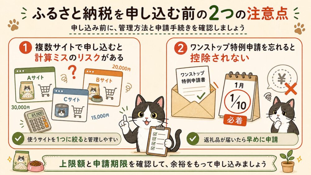 ふるさと納税申込前の注意点