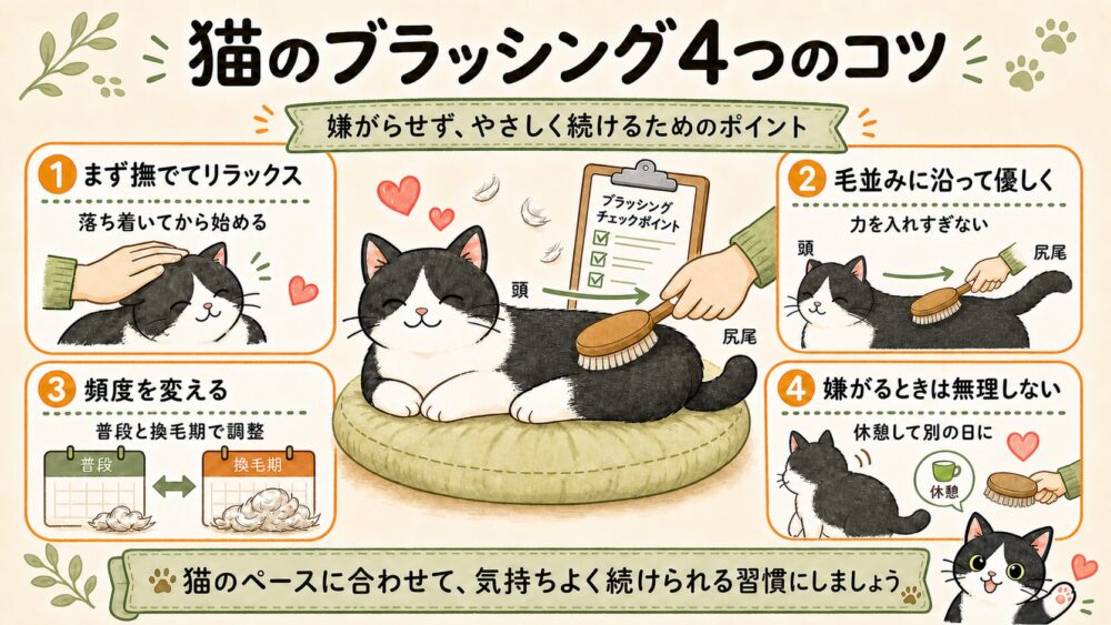 猫のブラッシング 4つのコツ